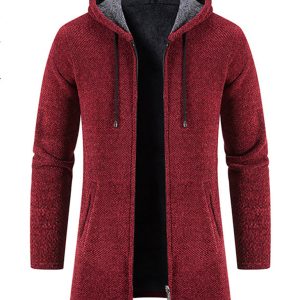 Men's casual  zipper hooded cardigan