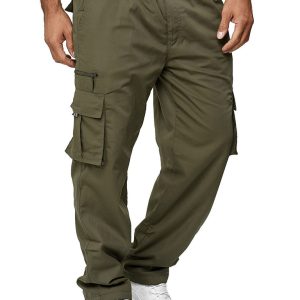 Men's Casual Multi-Pocket Loose Straight Cargo Pants