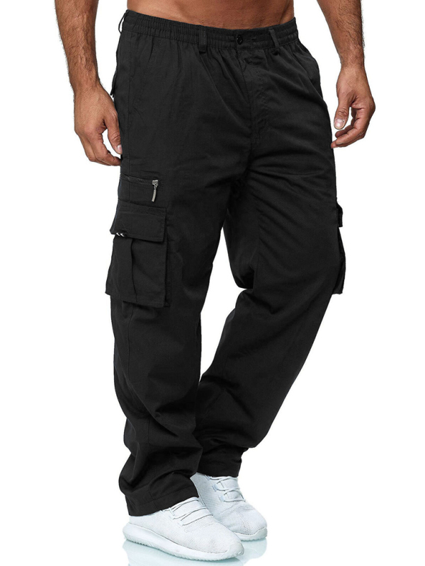 Men's Casual Multi-Pocket Loose Straight Cargo Pants - Image 3
