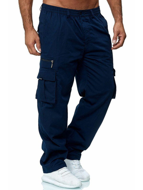 Men's Casual Multi-Pocket Loose Straight Cargo Pants - Image 4