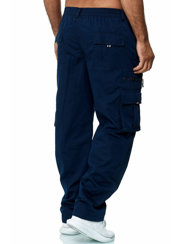 Men's Casual Multi-Pocket Loose Straight Cargo Pants - Image 10
