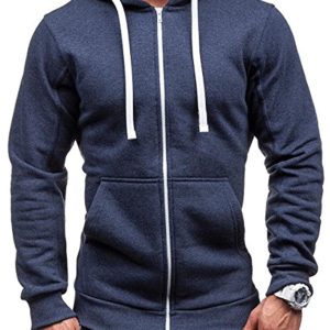 Men's long-sleeved sports hooded top zipper cardigan sweatshirt