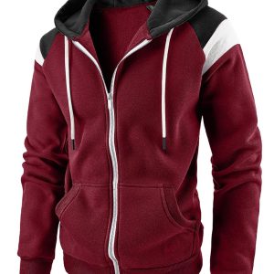 Men's Color Block Contrast Fashion Sweatshirt Casual Sports Top