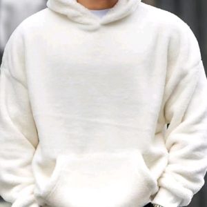 Men's new fashionable casual pullover plush hooded sweatshirt