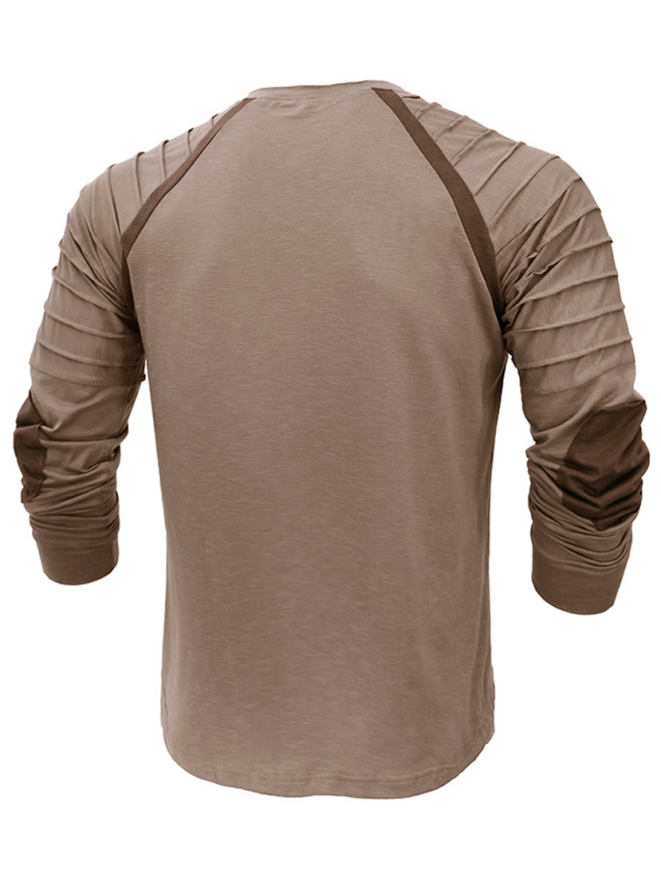 Men's new long-sleeved Henry collar sports base T-shirt - Image 4