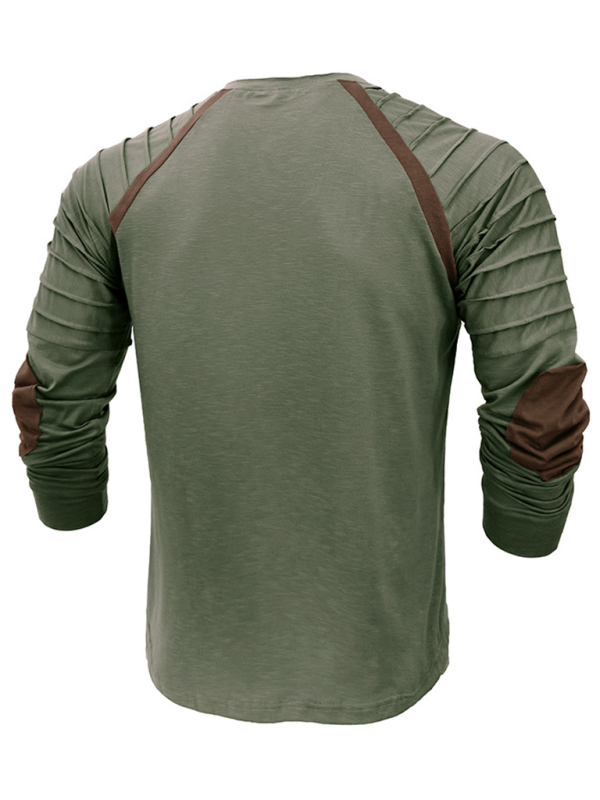 Men's new long-sleeved Henry collar sports base T-shirt - Image 8