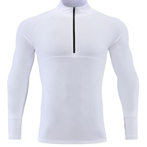 Men's long-sleeved quick-drying stand-up collar sports fitness top