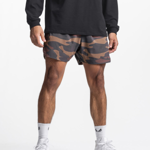 Men's fake two-piece trousers multi-pocket running training sports shorts