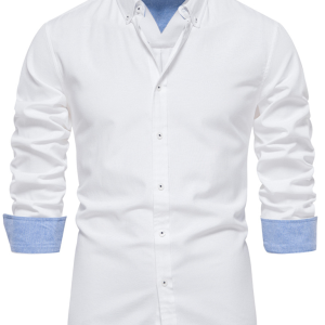 Men's casual versatile fashion solid color long-sleeved top