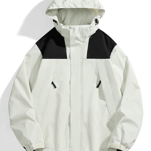 Unisex Couple Jacket with Removable Hood Waterproof Windproof Jacket