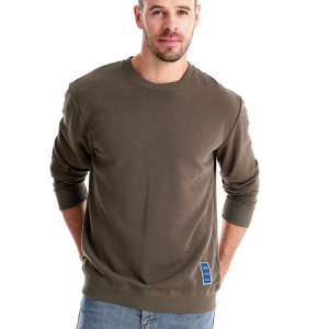 Men's Loose Solid Color Round Neck Casual Long Sleeve Sweatshirt