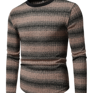 Round neck gradient color long sleeve T-shirt men's bottom shirt