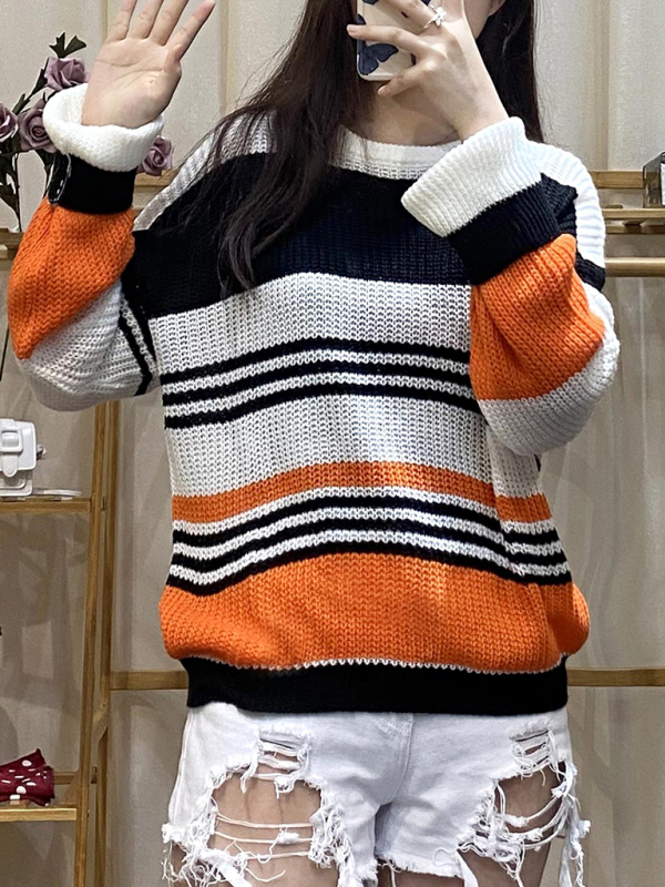 Women's Fashion Trend Striped Sweater - Image 4