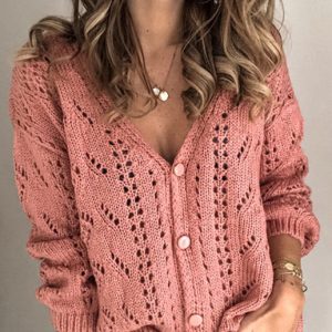 Ladies Casual Casual Fashion Knit Cardigan