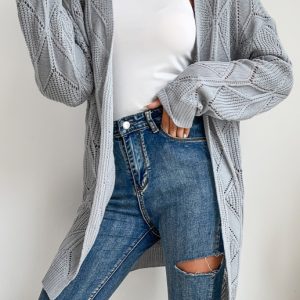 Ladies Fashion Thin Twist Sweater Cardigan