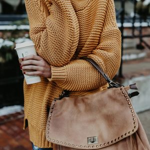 Knit Sweater Woman With Thick Thread, Long Sleeves And High Neck Pullover