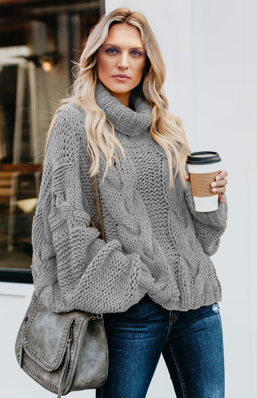 Women's Thick Knit Turtleneck Pullover Sweater - Image 12