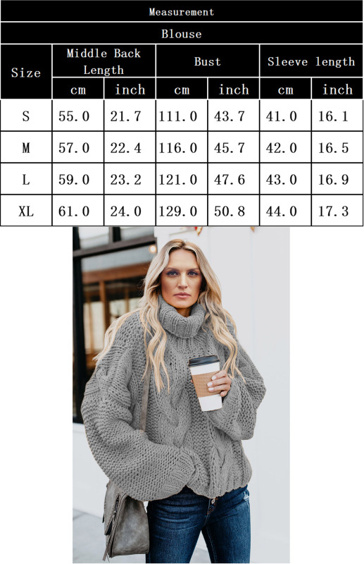 Women's Thick Knit Turtleneck Pullover Sweater - Image 25