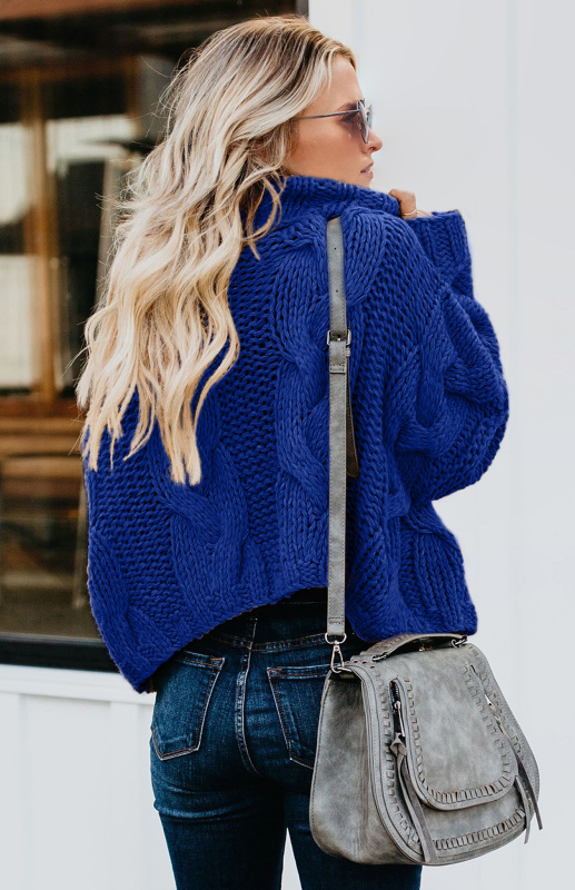 Women's Thick Knit Turtleneck Pullover Sweater - Image 14