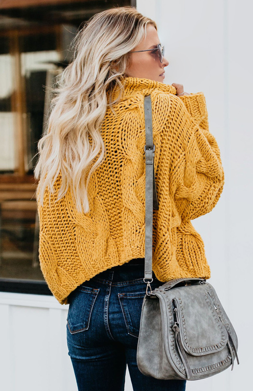 Women's Thick Knit Turtleneck Pullover Sweater - Image 18