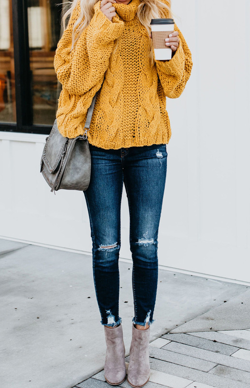 Women's Thick Knit Turtleneck Pullover Sweater - Image 20