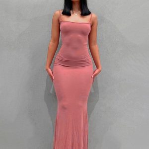 Casual Sleeveless High Waist Slim Sling Dress