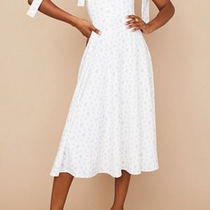 Sling Sexy Floral Slit Lace-up Dress