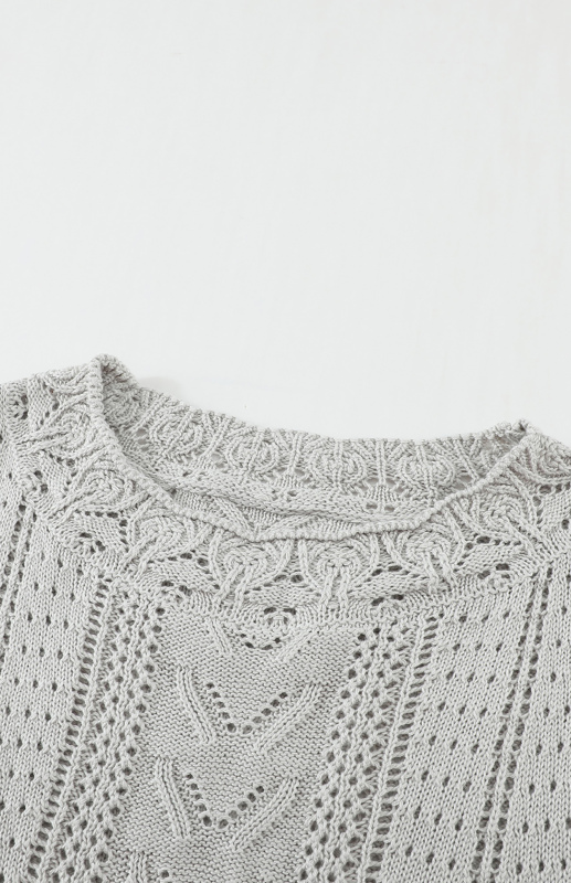 Women's Long Sleeve Cutout Petal Sleeve Sweater - Image 4