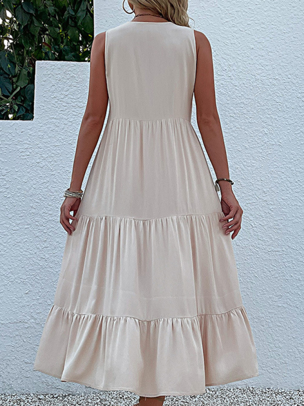 Tank Top Sleeveless Loose Casual Solid Color Dress - Image 4