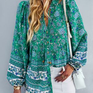 Women's Bohemian temperament commuter long sleeved top