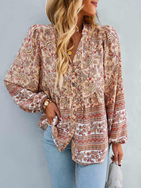 Women's Bohemian temperament commuter long sleeved top - Image 22