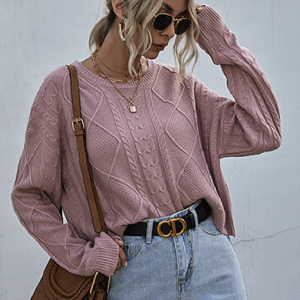 women's long sleeve twist forest short bottoming sweater