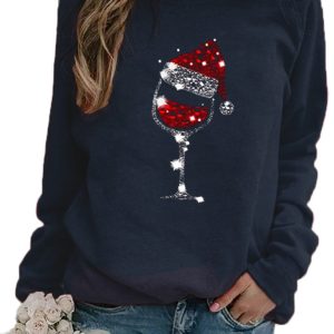 Festive Women's Knit Hoodie Christmas Sweatshirt