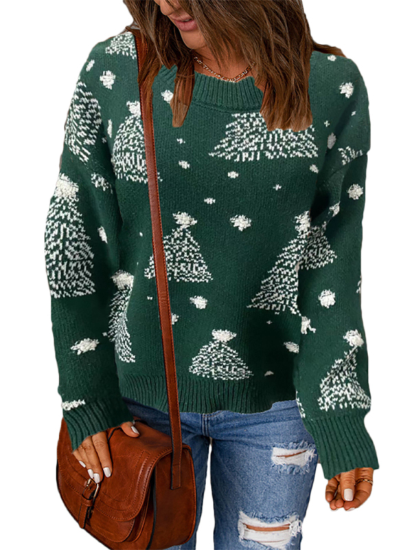Women's Casual Knit Christmas Tree Sweater - Image 3