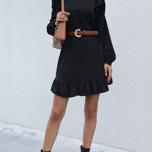 Women's Ruffled Long Sleeve Casual Dress