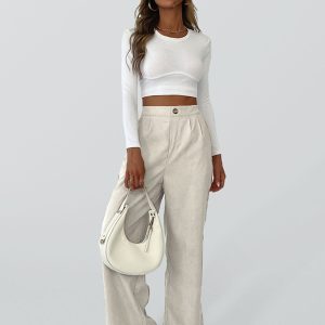 Women's Casual women's commuting corduroy commuting style wide-leg pants