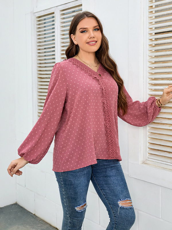 Large size solid color temperament commuting strapless Korean style long-sleeved chiffon shirt - Image 2