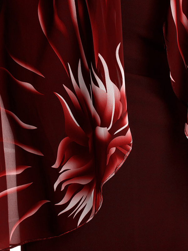 Plus size elegant temperament women's knitted lace cape dress - Image 3