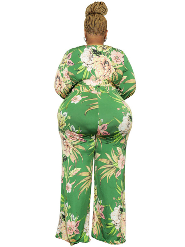 Large size fresh and sweet women's jumpsuit with belt - Image 14
