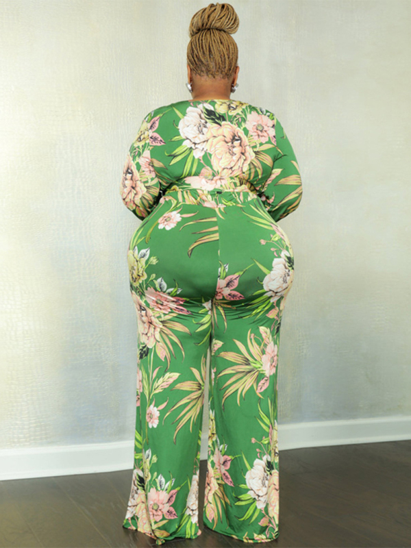 Large size fresh and sweet women's jumpsuit with belt - Image 12