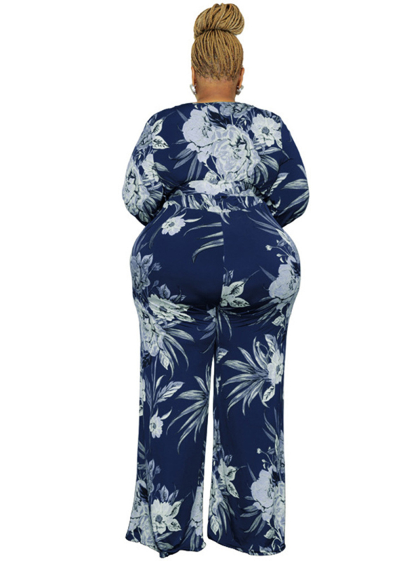 Large size fresh and sweet women's jumpsuit with belt - Image 4
