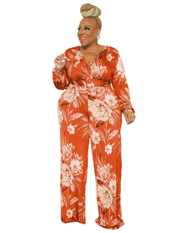 Large size fresh and sweet women's jumpsuit with belt - Image 10