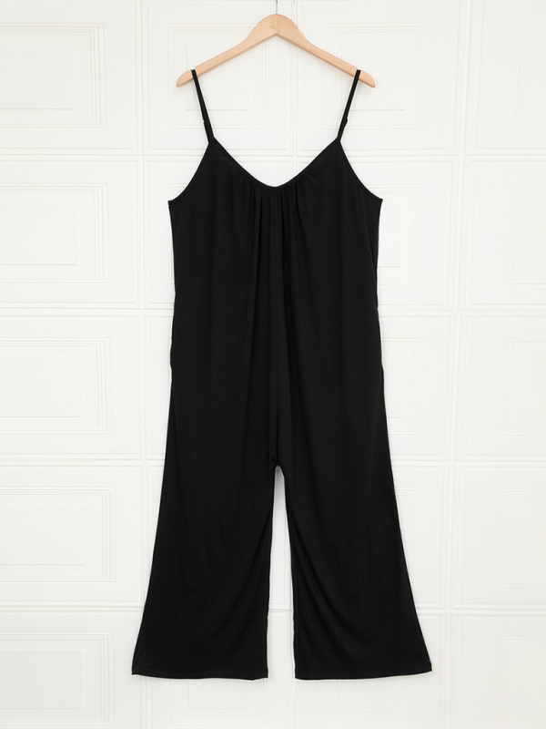 Women's casual suspenders jumpsuit loose simple wide-leg jumpsuit - Image 29