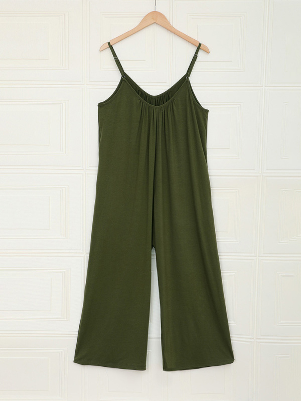Women's casual suspenders jumpsuit loose simple wide-leg jumpsuit - Image 18