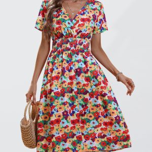 Elegant Spring-Summer Graceful Woven Dress in Polyester fabric