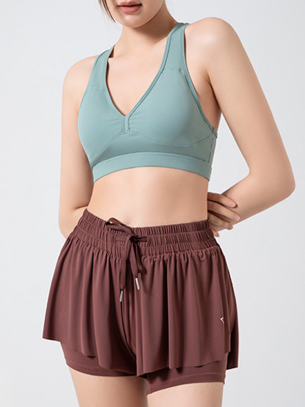 2 in 1 Shorts Yoga Clothes Running Fitness Sports Tennis Skirt Pants Large Size Sports Shorts - Image 27