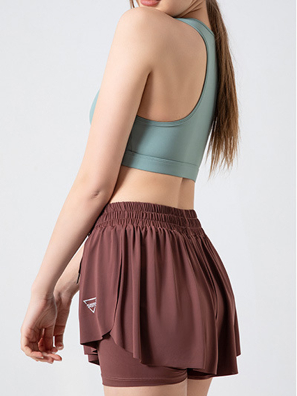 2 in 1 Shorts Yoga Clothes Running Fitness Sports Tennis Skirt Pants Large Size Sports Shorts - Image 28