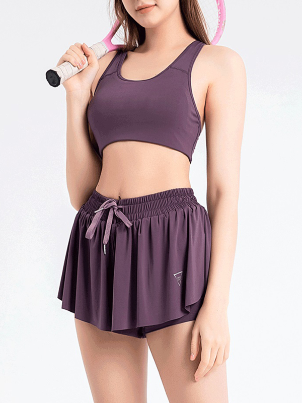 2 in 1 Shorts Yoga Clothes Running Fitness Sports Tennis Skirt Pants Large Size Sports Shorts - Image 17
