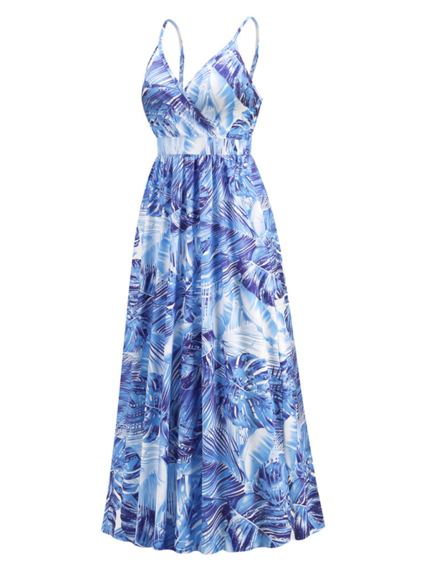 Bohemian Printed Long Dress Sexy V Neck Sling Dress - Image 12