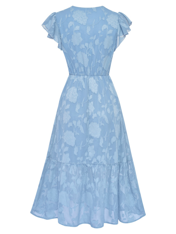 Women's Ruffle Sleeve Floral Patterned Dress - Image 13